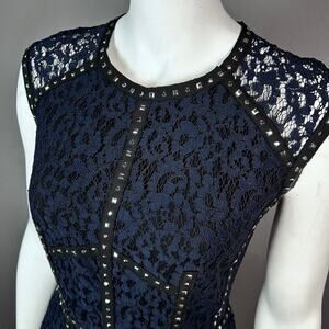 Rebecca Taylor dress size 4 all over lace studs whimsigoth steampunk renfaire